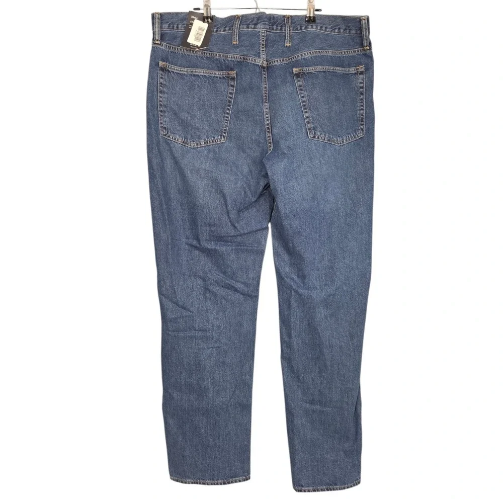 Gap‎ Straight Leg Jeans Mens 38x34 Medium Wash Denim 100% Cotton Zip Casual NEW
